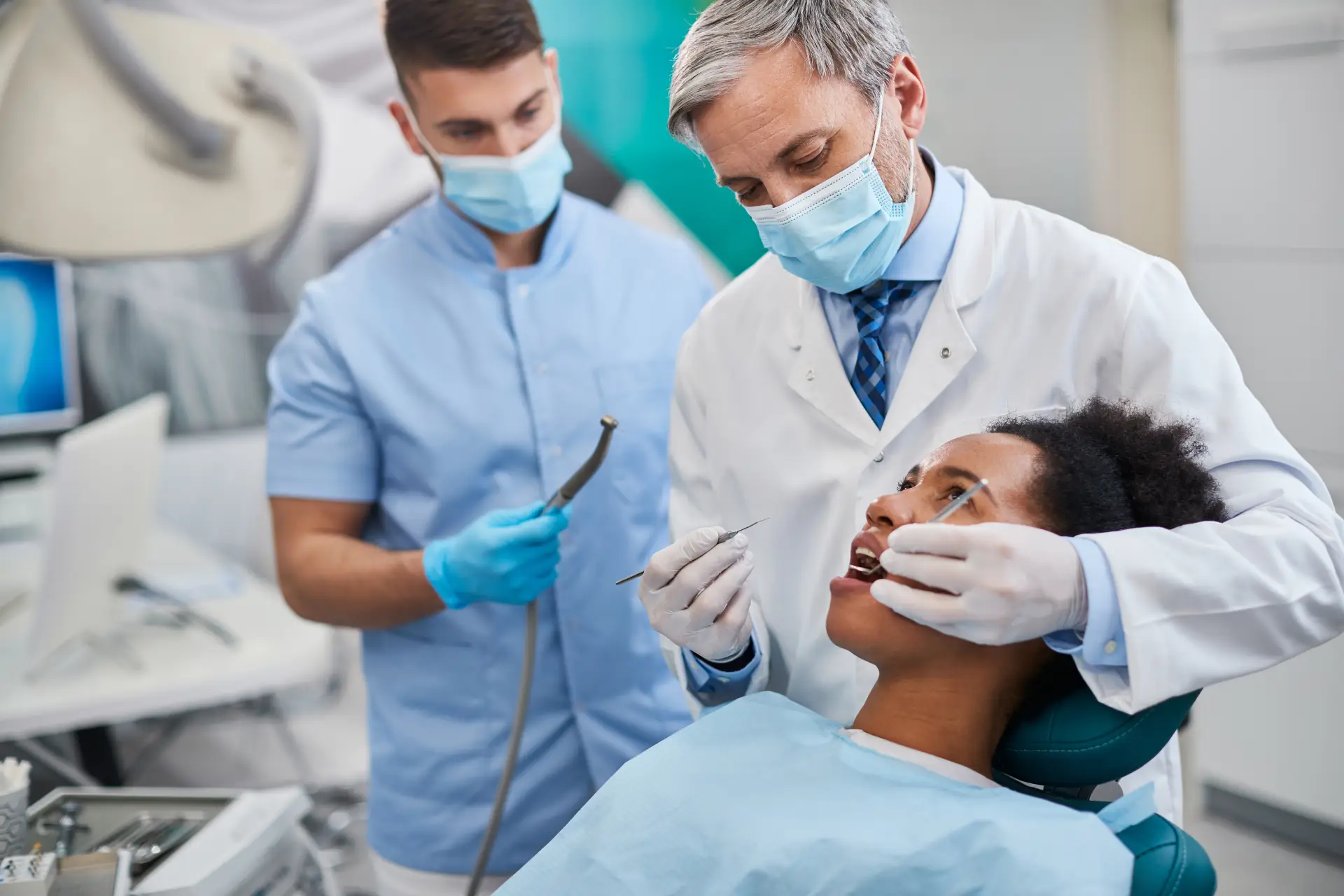 examining teeth